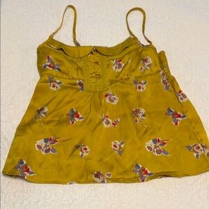 American Eagle Outfitters Floral Tank Top - Mustard Yellow